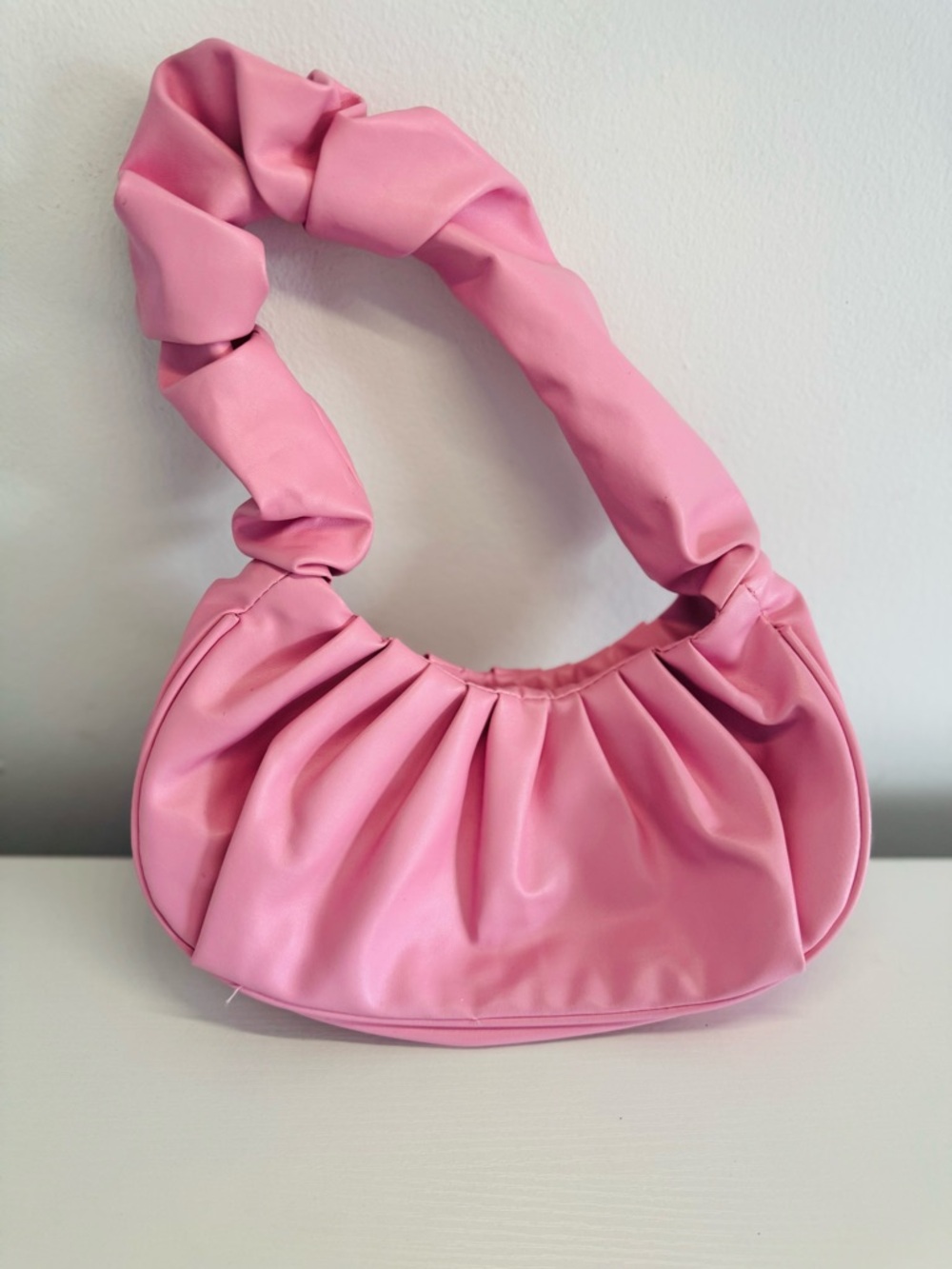 Pink Ruched Shoulder Bag - Stylish Women's Handbag
